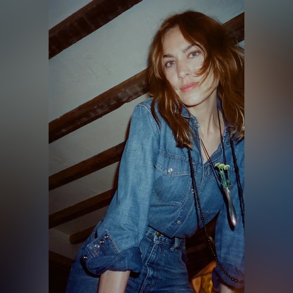 Alexa Chung for Madewell denim western shirt - S - Picture 3 of 9